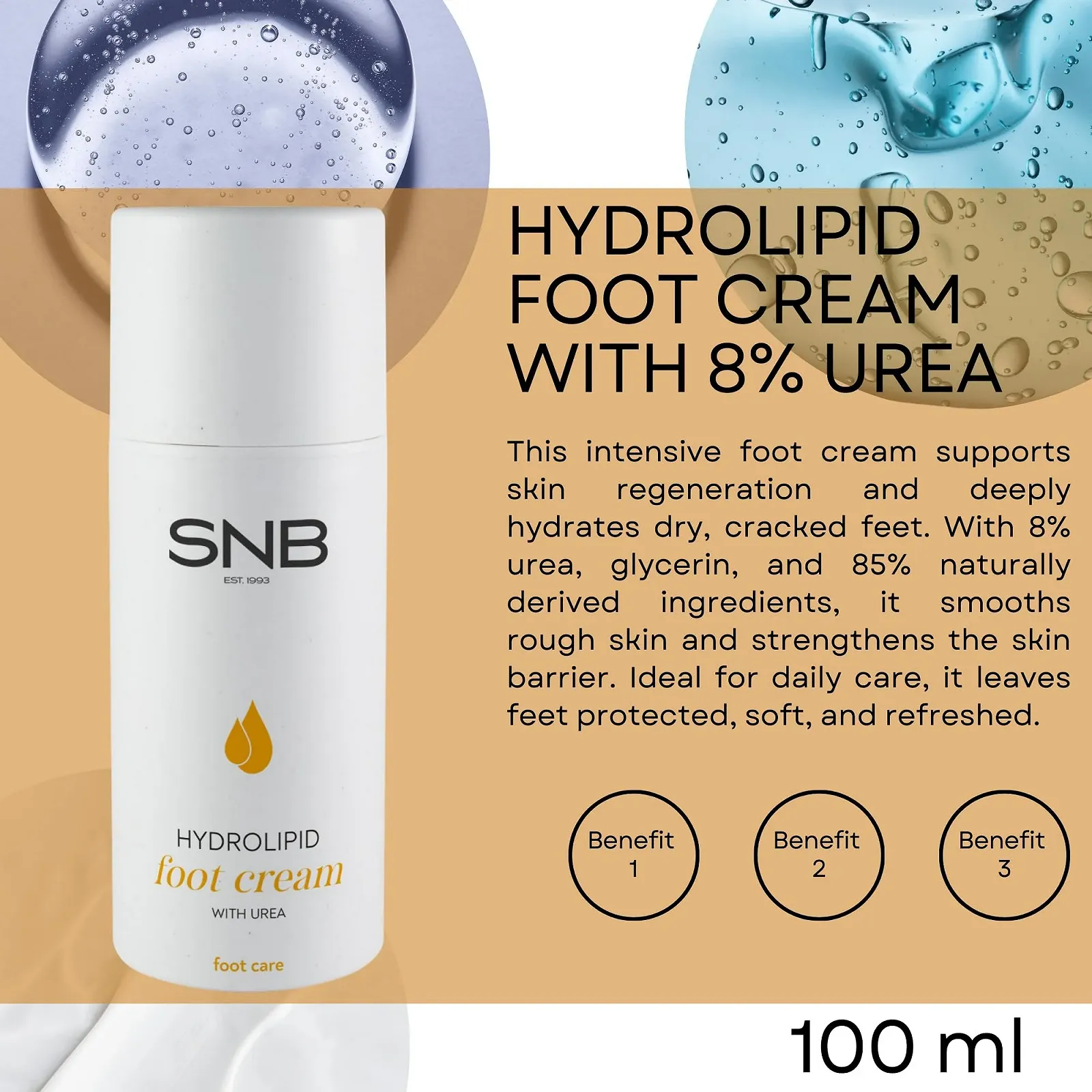 Крем для ног SNB Professional Hydrolipid Foot Cream с мочевиной и глицерином 100 мл, фото №2
