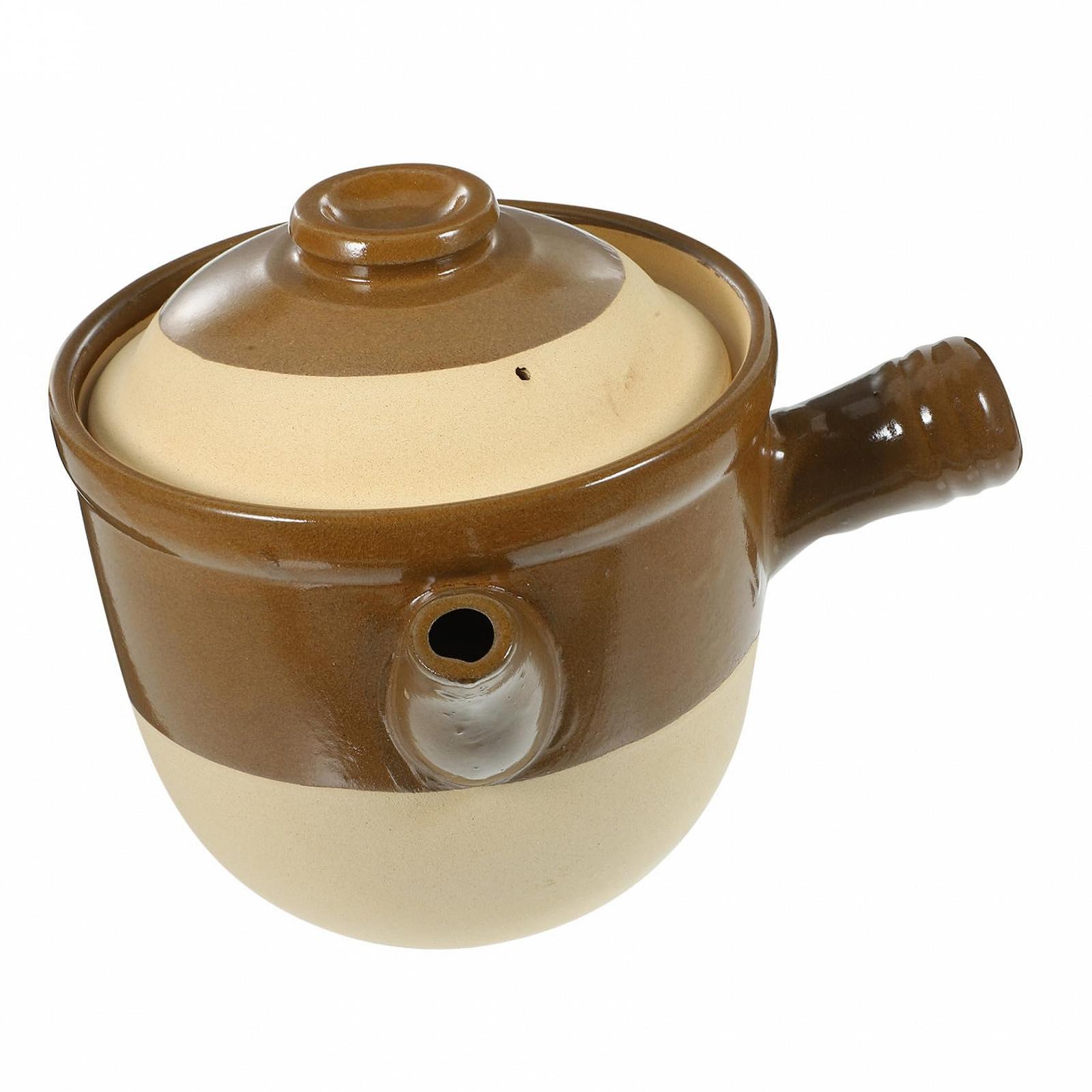 Кастрюля-горшок Традиционная глиняная с крышкой термостойкая 2 л, фото №1