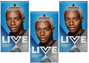 Краска для волос Schwarzkopf Live Men U71 Silver Chrome серебряный хром (3 шт.) - Фото 1