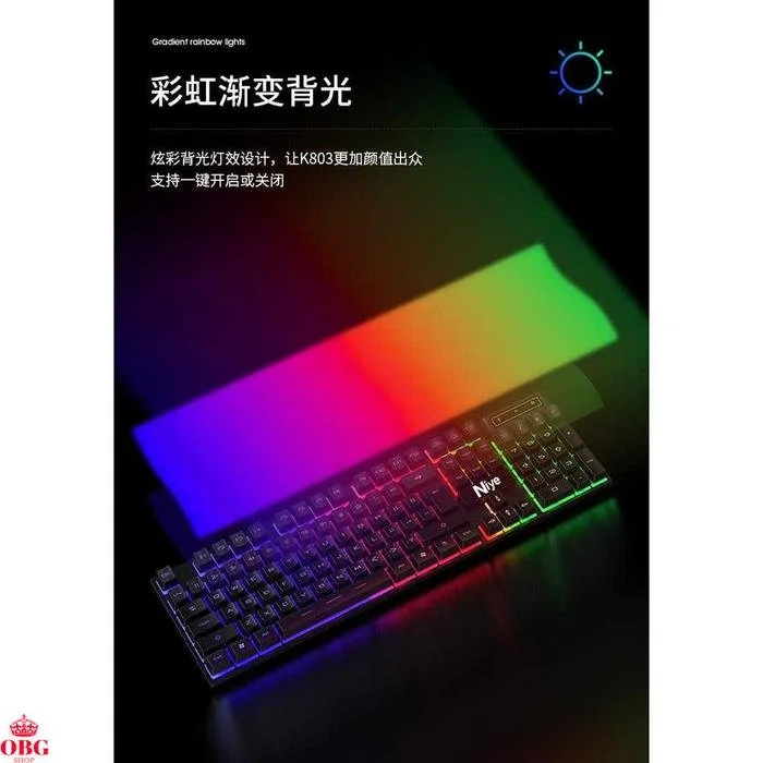 Ігрова клавіатура NIYE K803 / Механічна / USB / RGB підсвітка / UKR / Black, фото №4