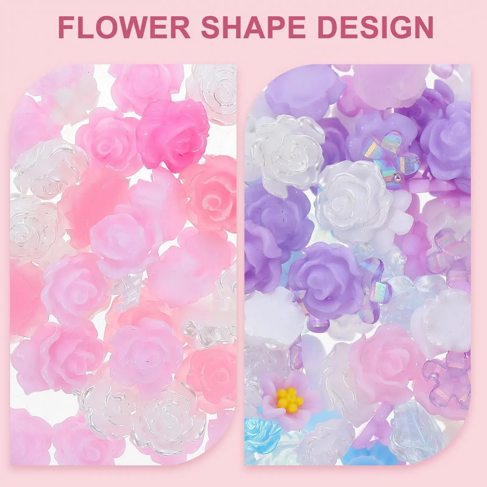 3D Цветы для ногтей FRCOLOR 2 шт Розовые, фото №9