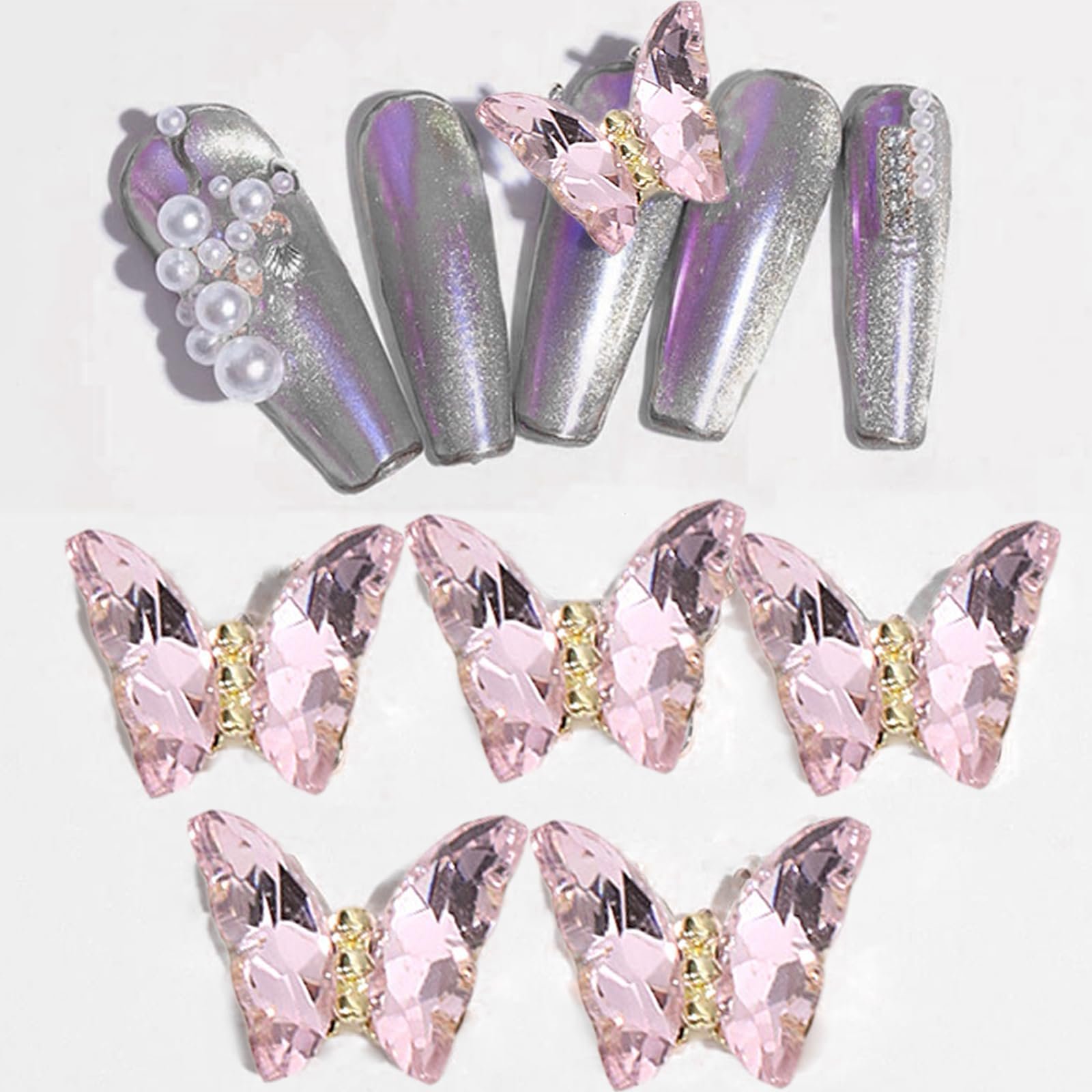 3D Метелик Прикраси для нігтів, фото №6