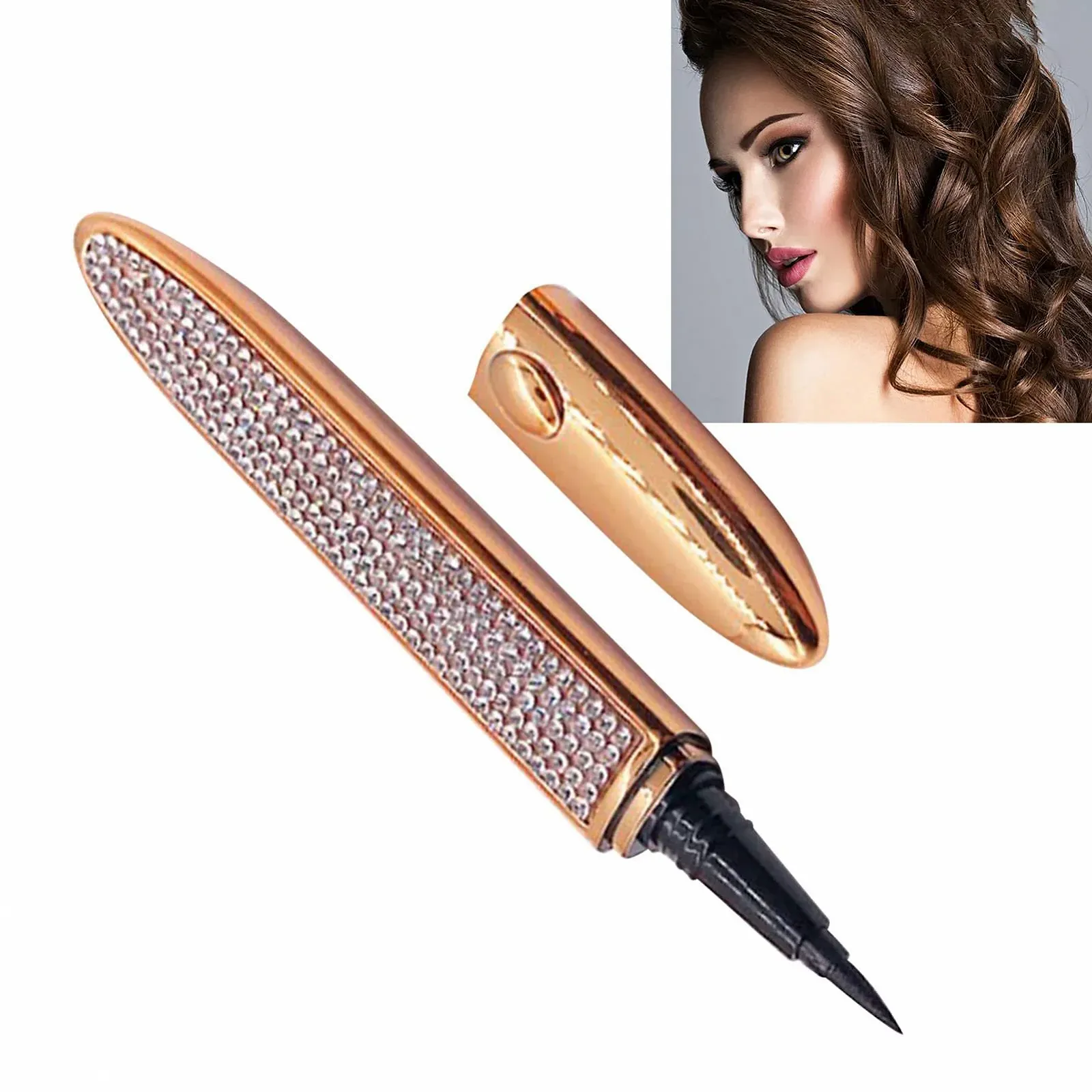 Водостійка рідка Підводка для очей самоклеюча з стразами, фото №7