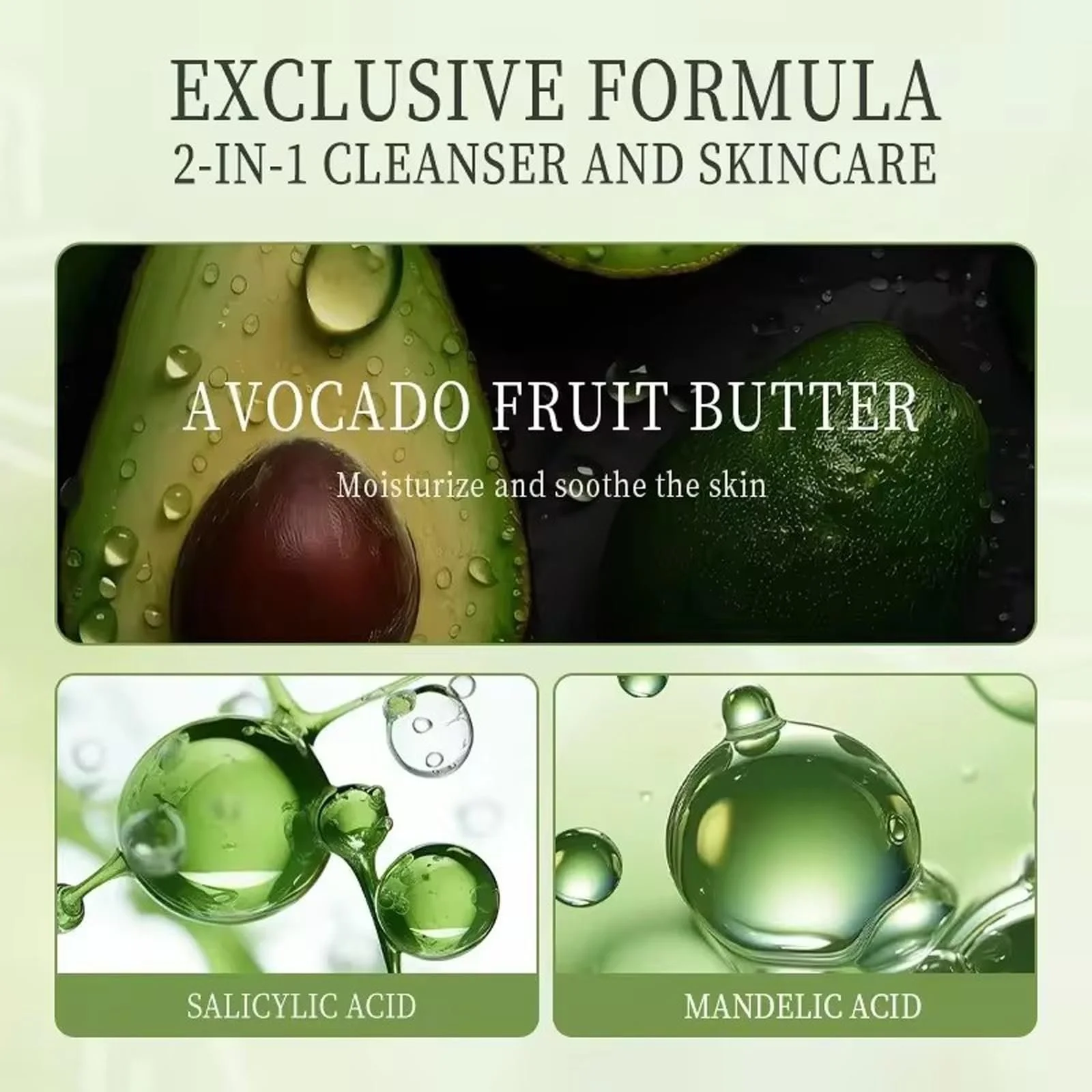 Маска для обличчя Авокадо, 24 шт, Очищуюча бульбашкова маска для обличчя, фото №4