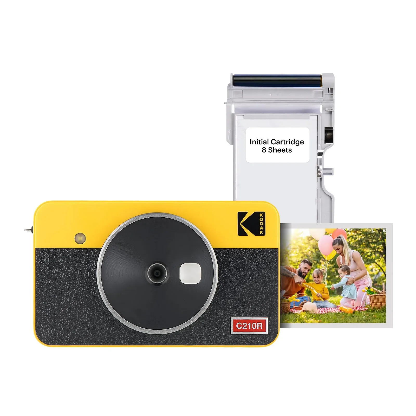 Фотокамера моментальной печати и фотопринтер KODAK Mini Shot 2 Retro 4PASS (5.3 x 8.6 см) + 8 листов Yellow, фото №1