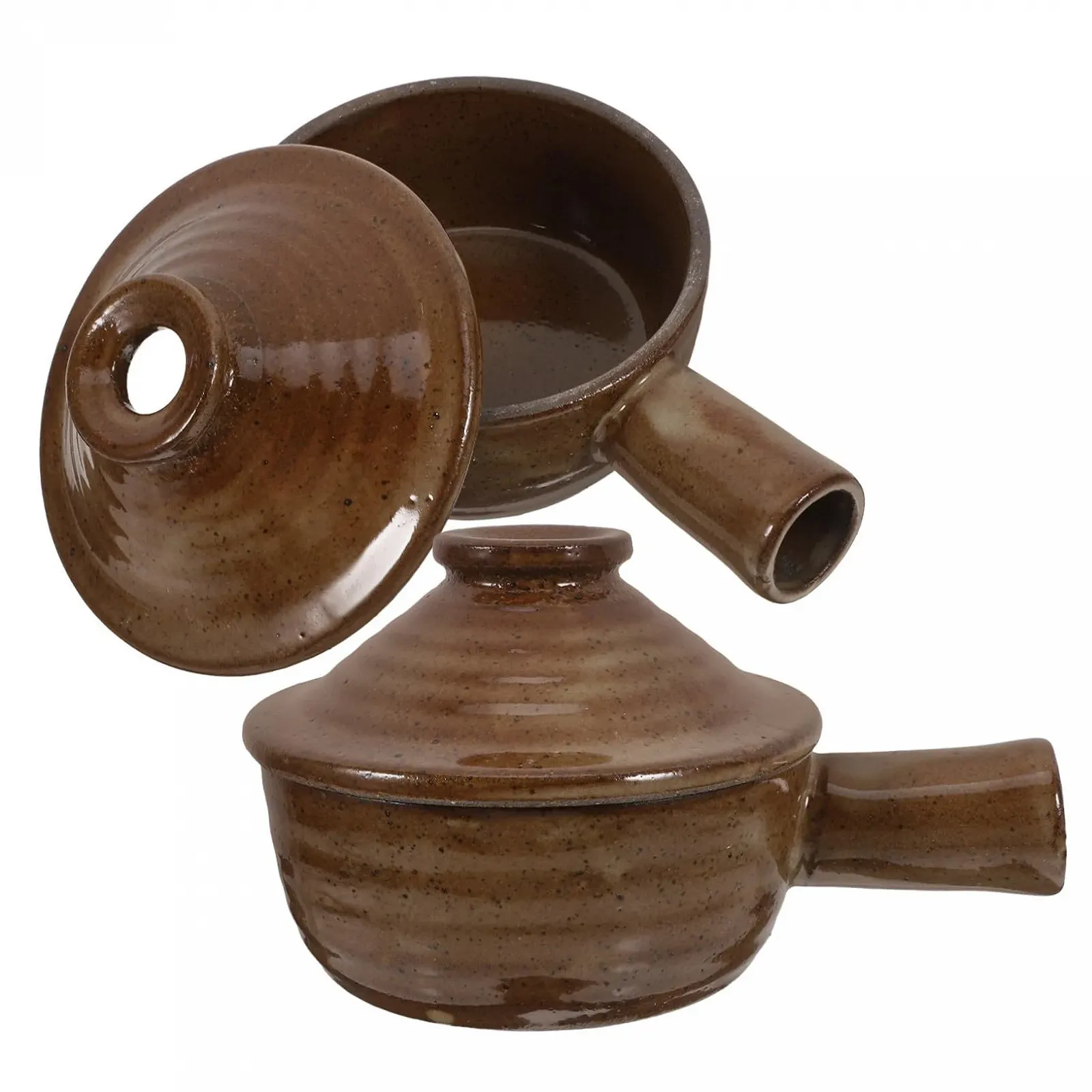 Набор керамических кастрюль Toyvian 2 шт. для микроволновой печи с крышками универсальный для выпечки и тушения, фото №1