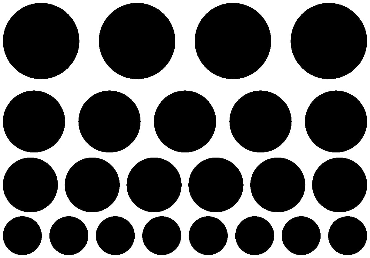 Настінна наклейка Набір кіл 23 штуки Точки Чорний, фото №1