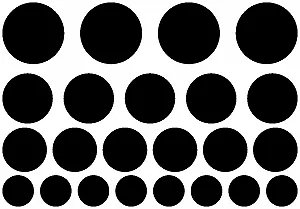 Настінна наклейка Набір кіл 23 штуки Точки Чорний - Фото 1