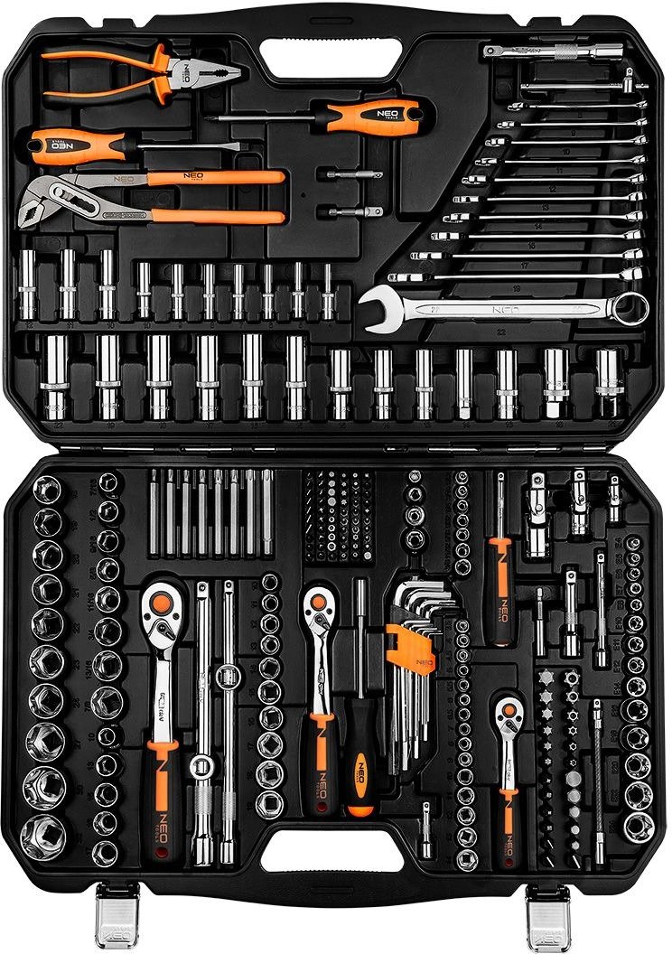 Набор инструментов 233 предметов NEO Tools 10-078 1/2" 1/4" 3/8" в кейсе, фото №3