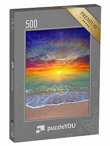 Пазл puzzleYOU Rainbow Puzzle Collection Красочный закат над морским горизонтом 500 элементов - Фото 1