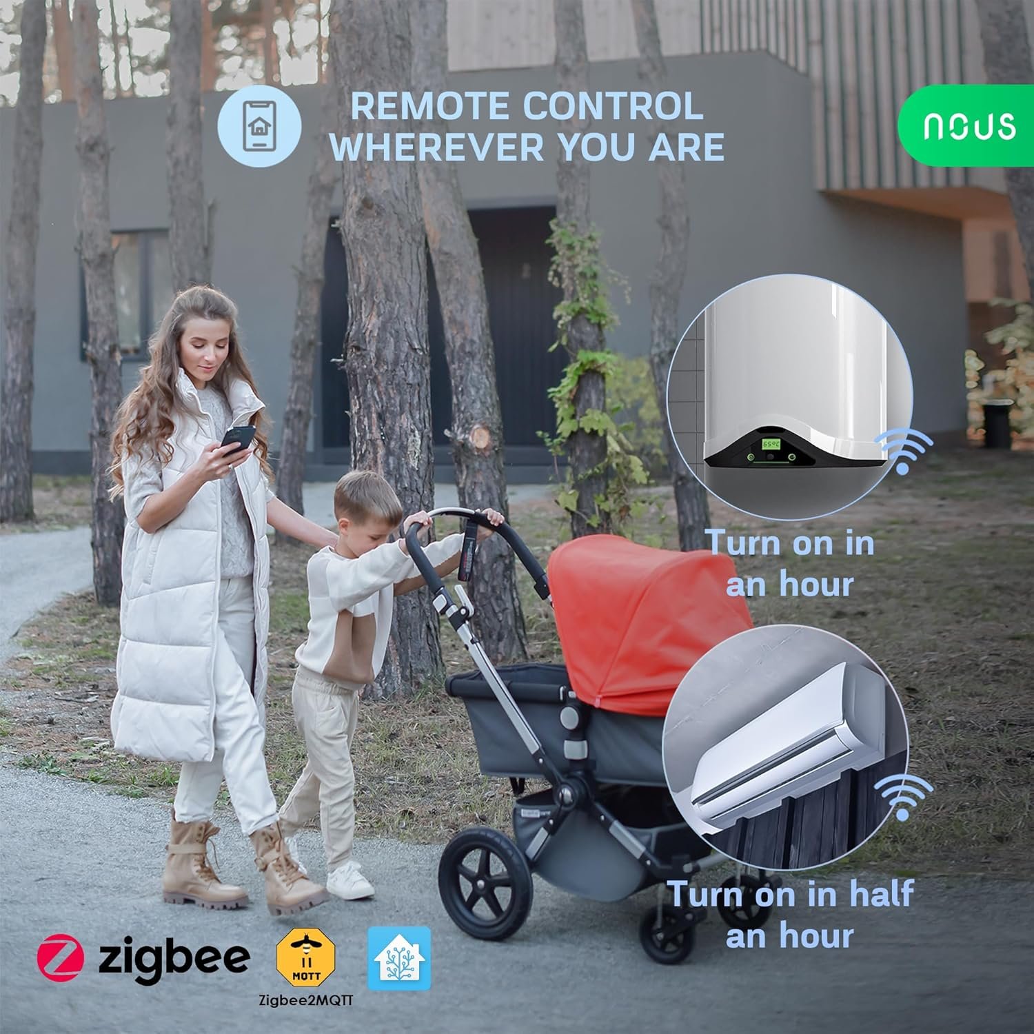 Набор умных розеток NOUS A1Z ZigBee Socke (4 шт.) Белый, фото №4
