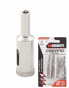 Свердло трубчасте GRANITE з алмазним напиленням для скла та плитки 10 мм 2 шт 2-01-210 - Фото 1