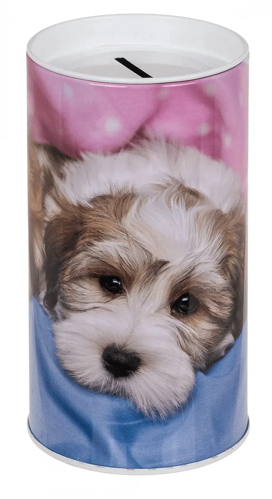 Копилка-пенал makio Puppy Dog Cat металлическая с крышкой White Dog, фото №1