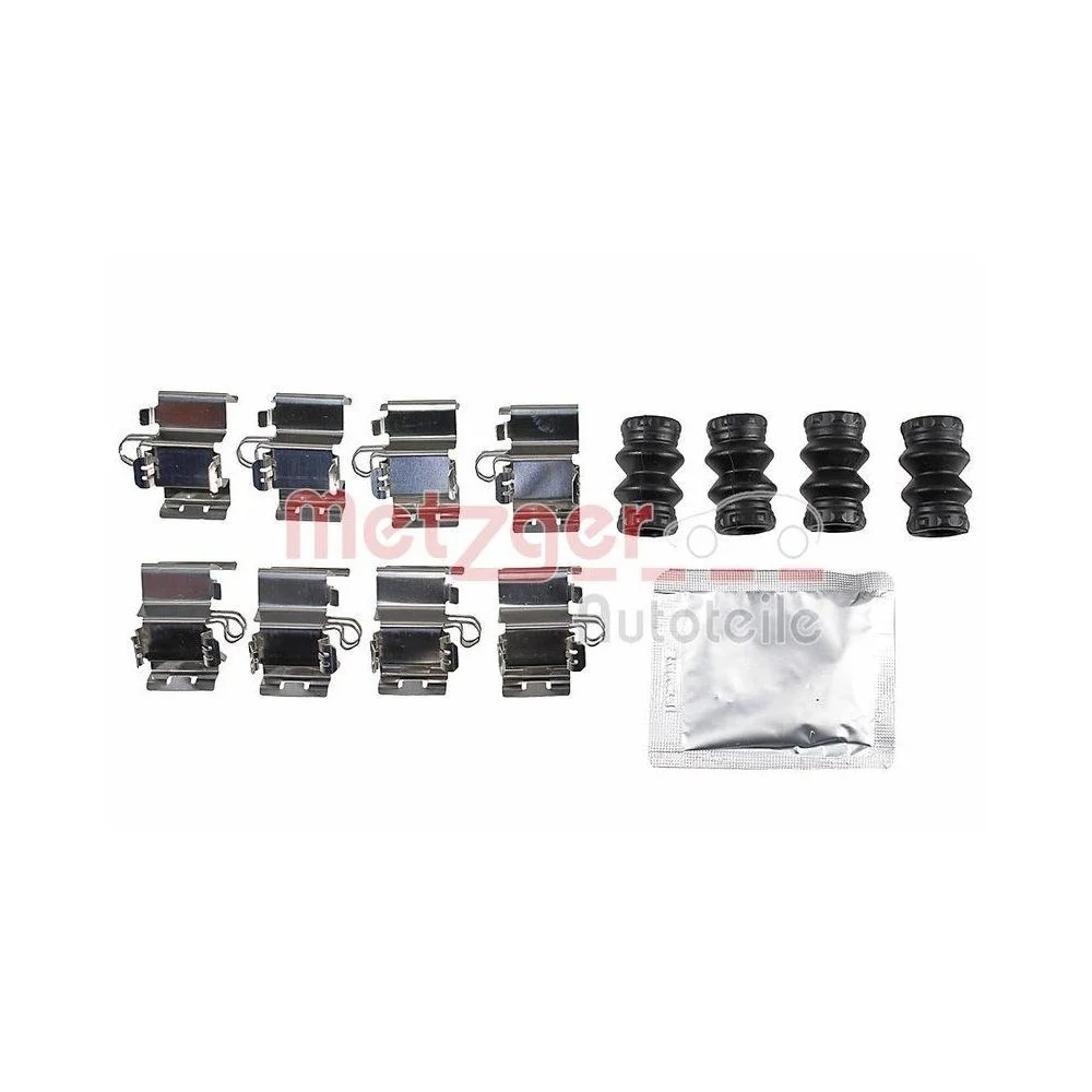 Комплект аксесуарів, гальмівні колодки METZGER 109-0168 Задня вісь, Передня вісь, фото №1