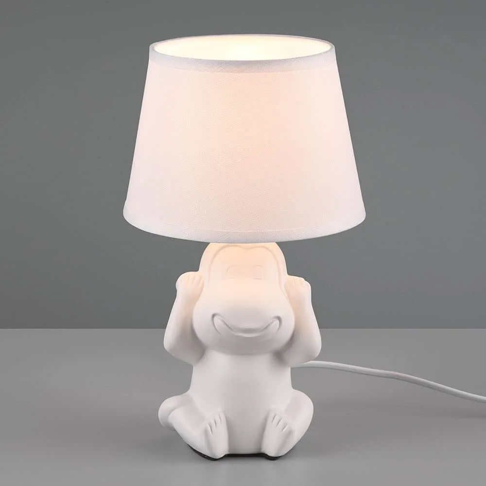 Настільна лампа etc-shop Monkey Ceramic E14 17 x 27 см Біла, фото №5