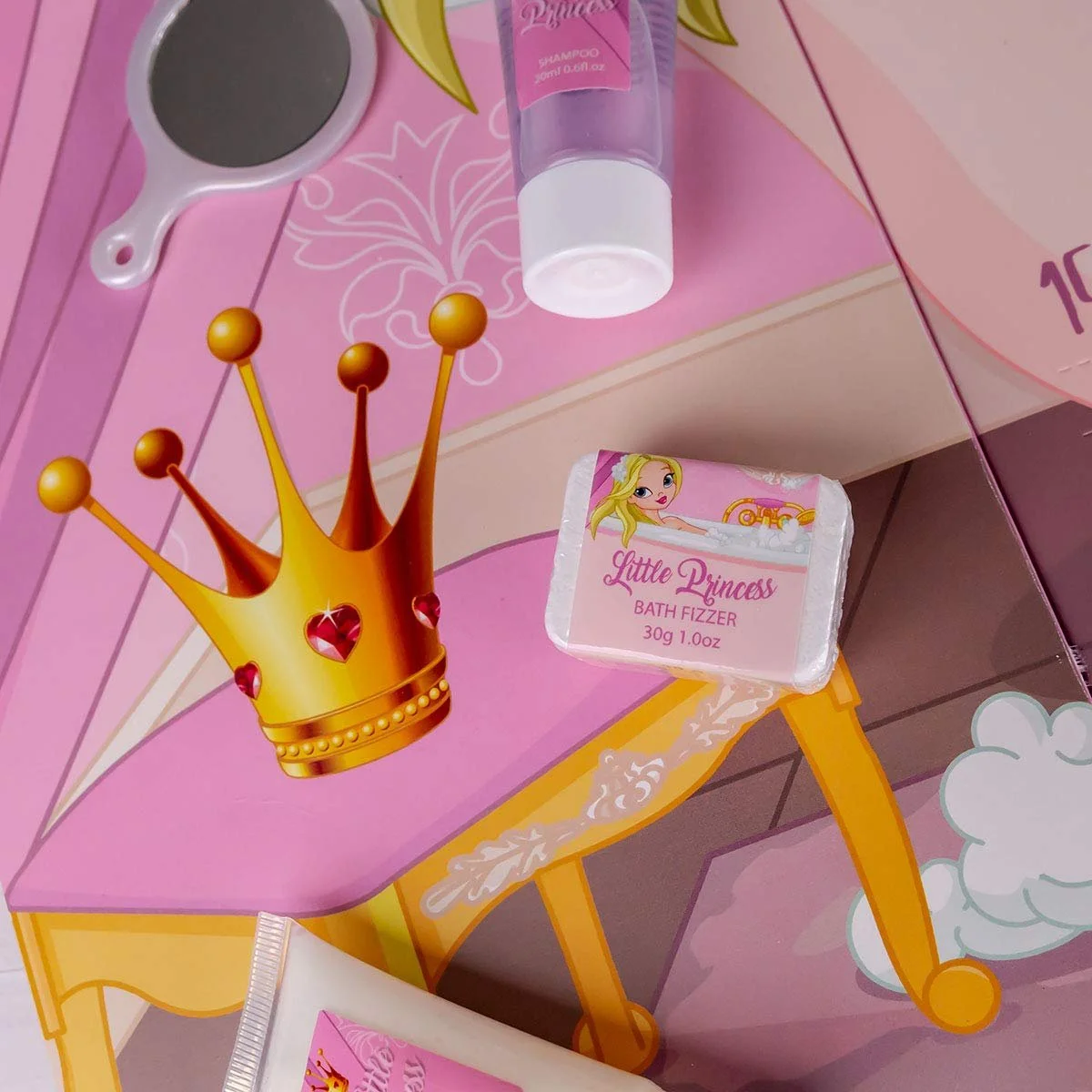 Адвент-календар Accentra Princess для дівчаток з 24 засобами для ванни та тіла, косметичними продуктами, фото №4