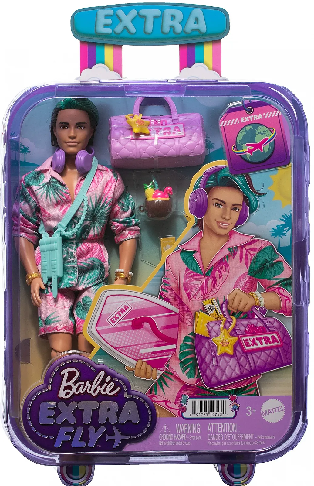 Лялька Barbie Extra Fly Ken Travel HNP86, фото №5