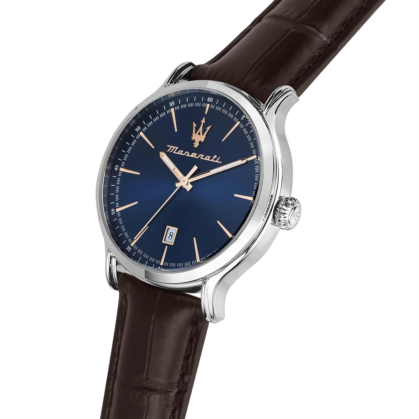 Мужские часы Maserati Epoca Time and Date Analogue Watch Коричневый ремешок 42 мм, фото №5