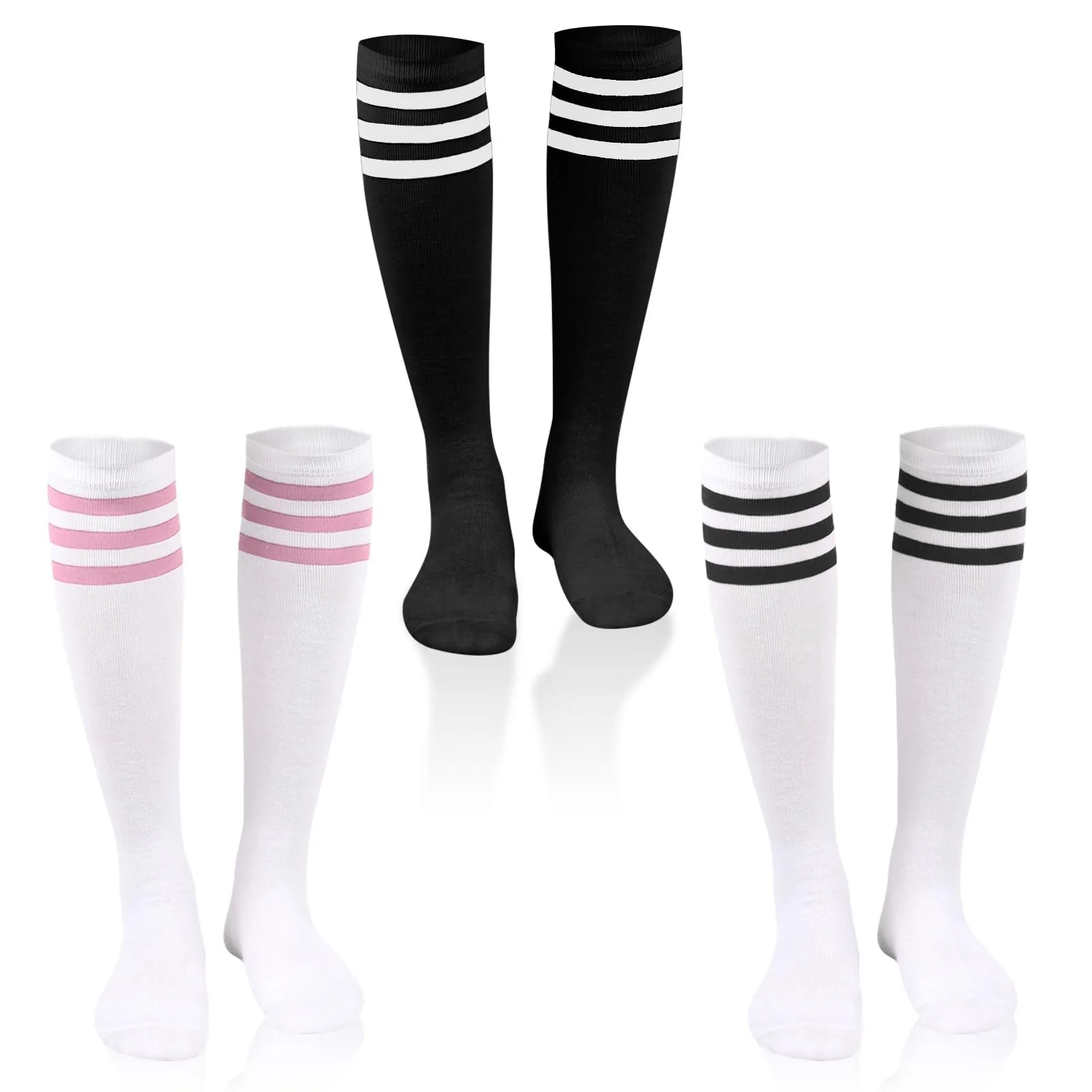 Женские гольфы в полоску (разноцветные), 3 пары, фото №1