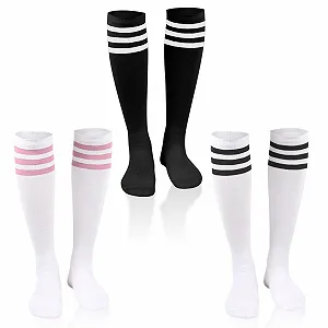 Женские гольфы в полоску (разноцветные), 3 пары - Фото 1