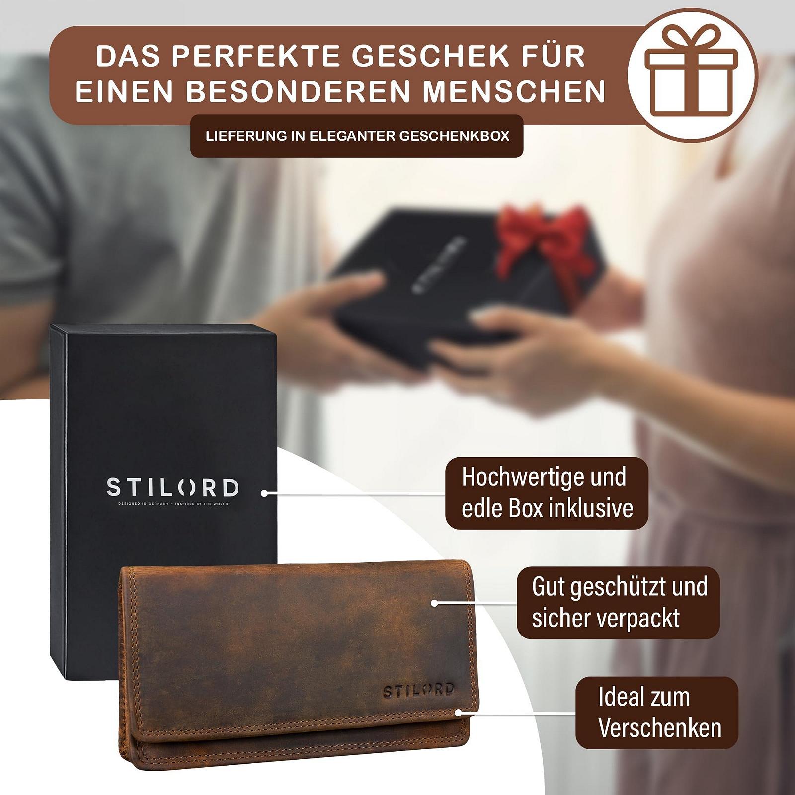 Кошелек STILORD 'Lotta' Кожаный Женский RFID и NFC Защита Винтажный Женский Кошелек Альбомный формат с Защитой от считывания в Подарочной Коробке, фото №6