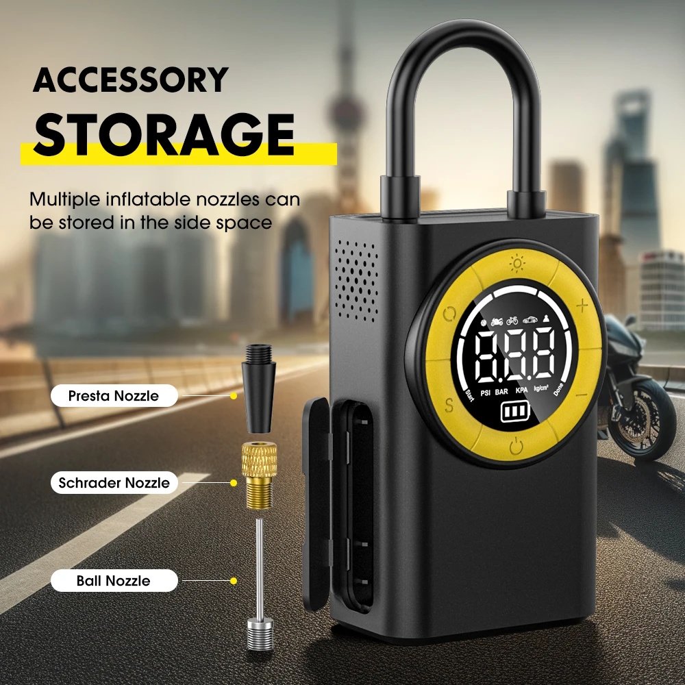 Бездротовий автомобільний компресор Carsun T2198 з функцією ліхтарика та зовнішнього акумулятора, фото №5 Бездротовий автомобільний компресор Carsun T2198 з функцією ліхтарика та зовнішнього акумулятора, фото №5