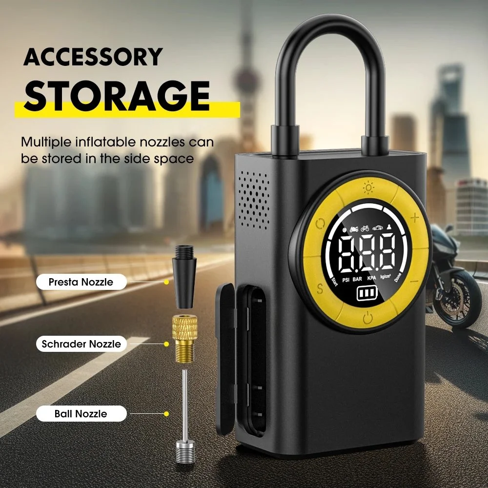 Беспроводной автомобильный компрессор Carsun T2198 с функцией фонарика и повербанка, фото №5