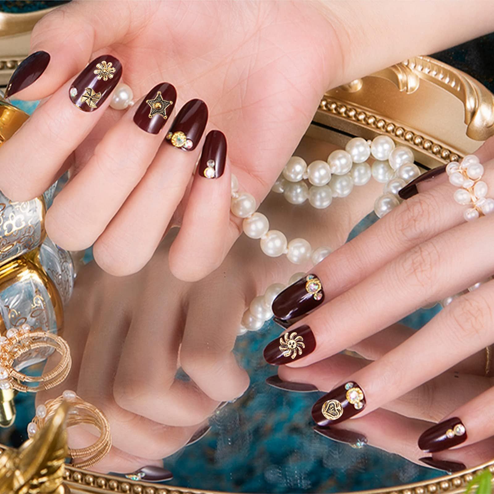 в стилі панк NICENEEDED, 3D ретро металеві камінці та стрази, 100 шт, фото №6