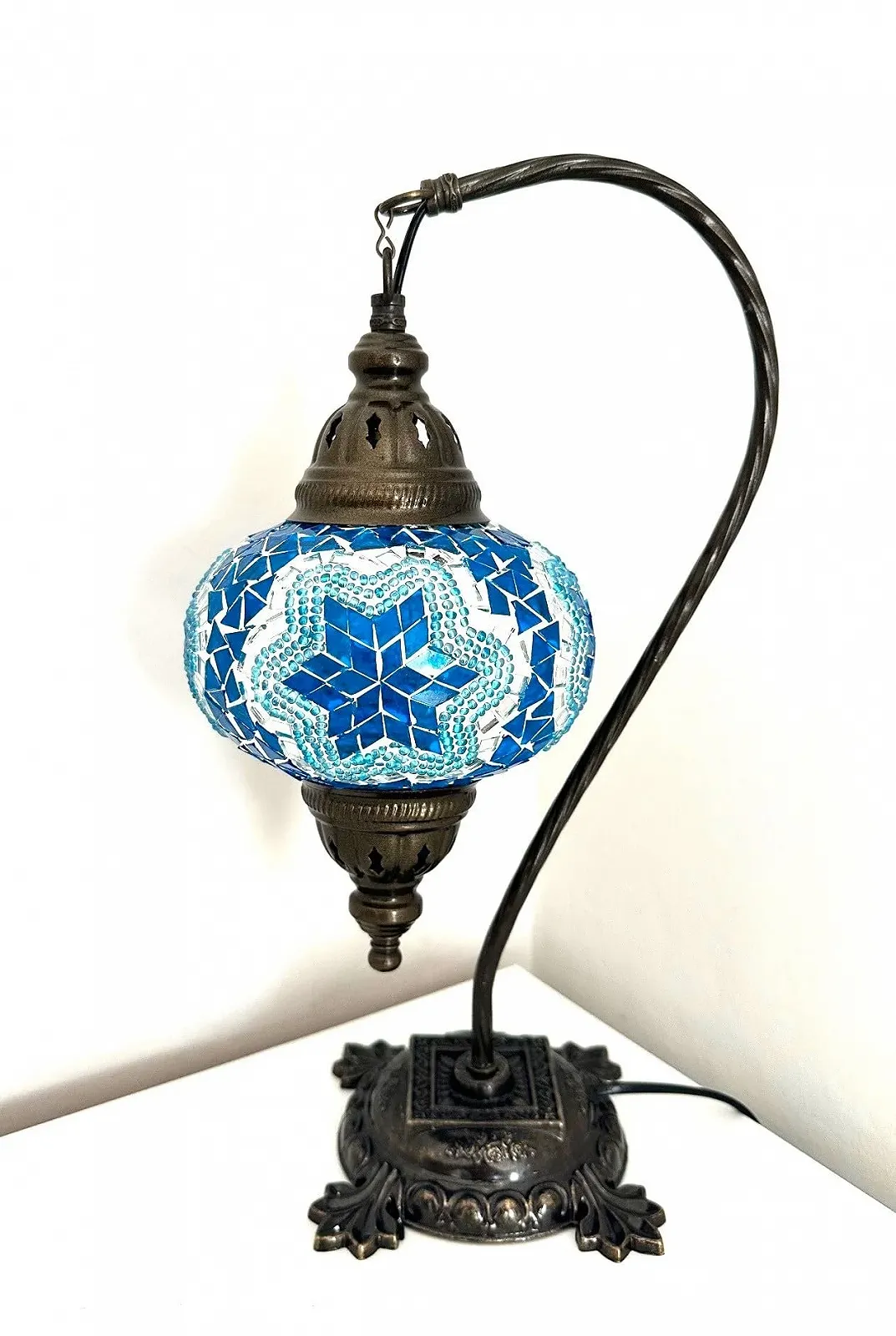 Настільна лампа Samarkand Lights Mosaic Oriental Moroccan Turkish Turquoise Star E14 Turquoise, фото №3