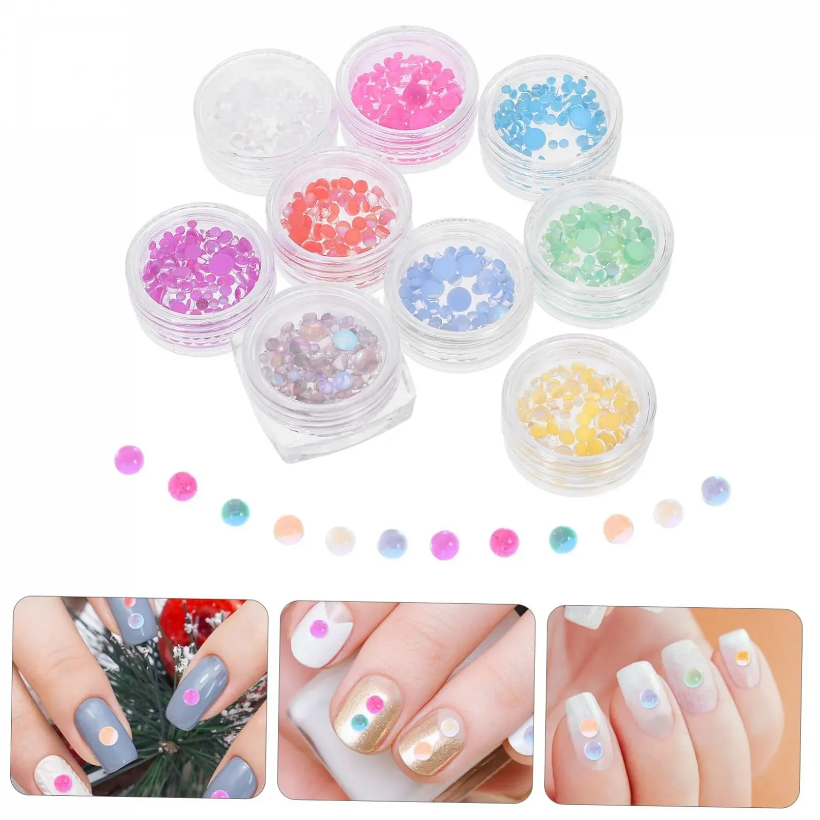 Набор для украшения ногтей 9 коробок, бусины для ногтей, мини-бусины, драгоценные камни для ногтей, крошечные бусины, драгоценные камни для ногтей, фото №7
