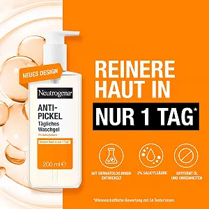 Гель для умывания Neutrogena Anti-Pimple Ежедневный Гель для умывания с салициловой кислотой для проблемной кожи, без масел, 200 мл synthetic.ua - Фото 1