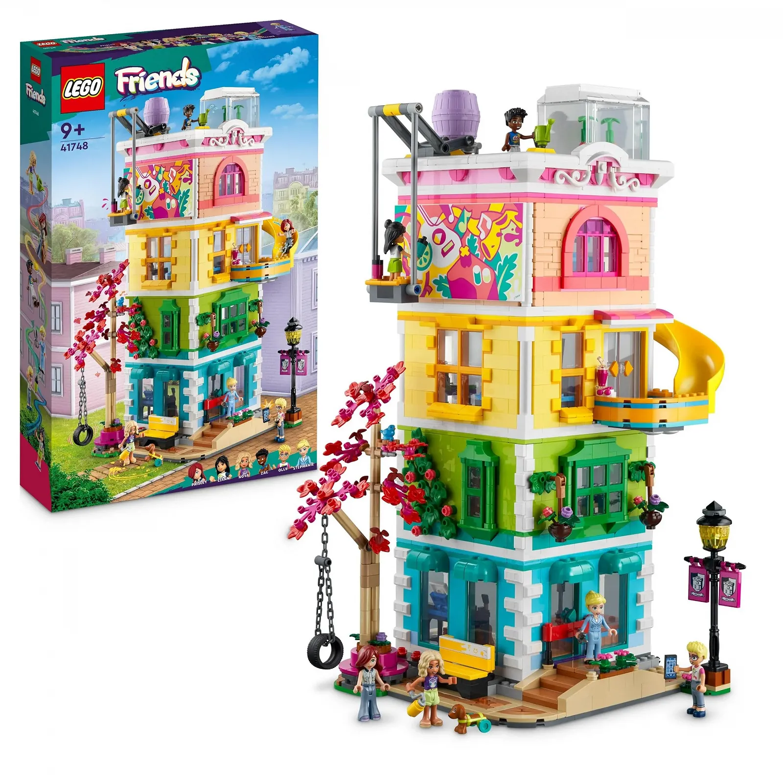 LEGO Friends Общественный центр Heartlake City - Креативная игрушка - 5-этажное здание с 6 мини-фигурками, фигуркой собаки и множеством креативных аксессуаров - Подарок для девочек от 9 лет - 41748, фото №1