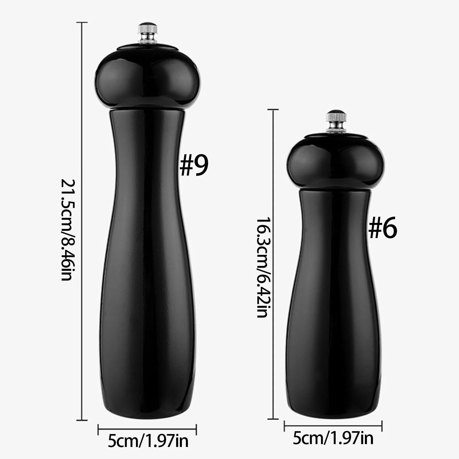 Млин для солі та перцю Дерев'яний Регульована грубість Великий об'єм, фото №5