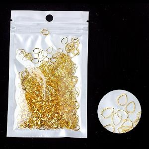 Підвіски для нігтів Прикраси для нігтів qbodp, 1000 шт, золотисті, краплеподібні - Фото 1