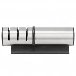 Точилка для ножів ручна 3-ступінчаста з нержавіючої сталі з протиковзкою основою - Фото 1