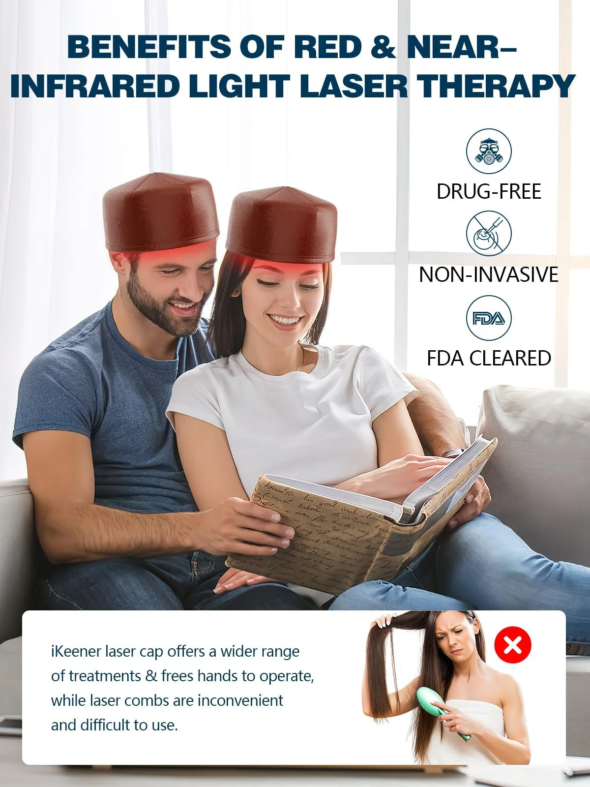 Шолом для росту волосся з лазерною терапією, Шолом для відновлення волосся червоним світлом, фото №5