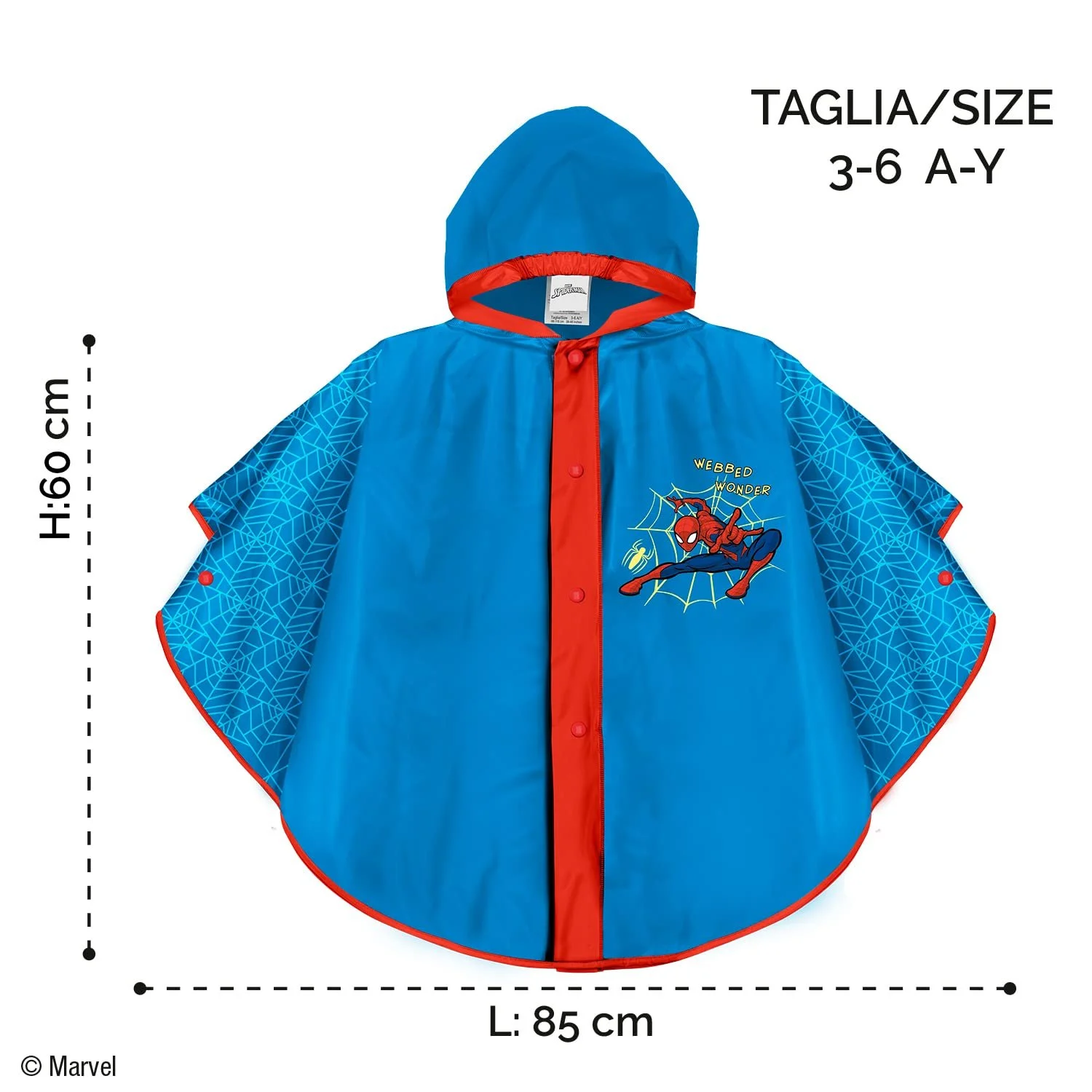 Дождевой плащ PERLETTI Marvel Spiderman для детей, фото №2