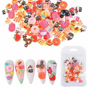 3D Украшения для ногтей Ice Cream Donuts Strawberry Heart Shape Nail Slime Resin Candy, 50 шт - Фото 1