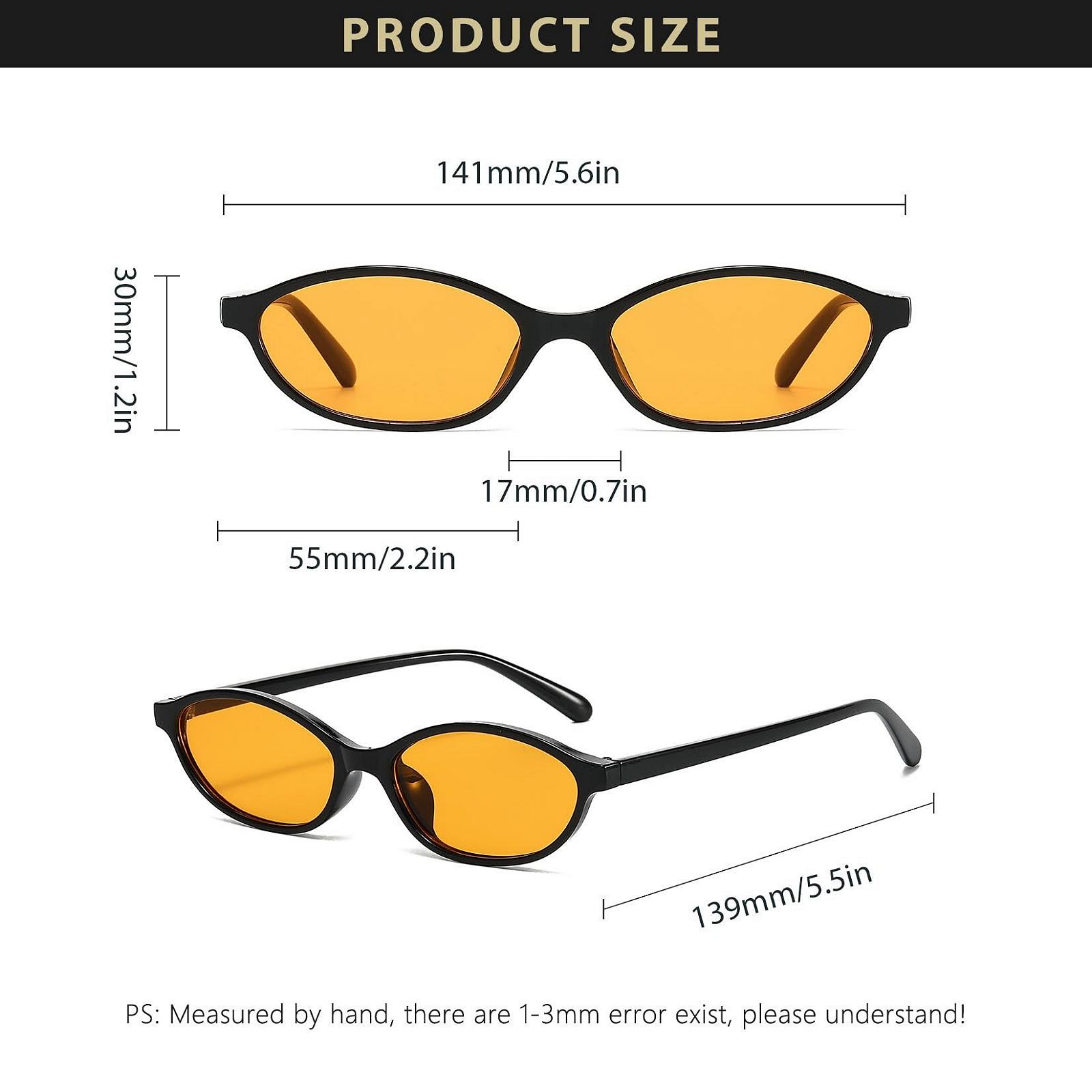 Сонцезахисні окуляри Овальні RUNHUIS Ретро Вінтажні Вузькі Котяче око для жінок, фото №4