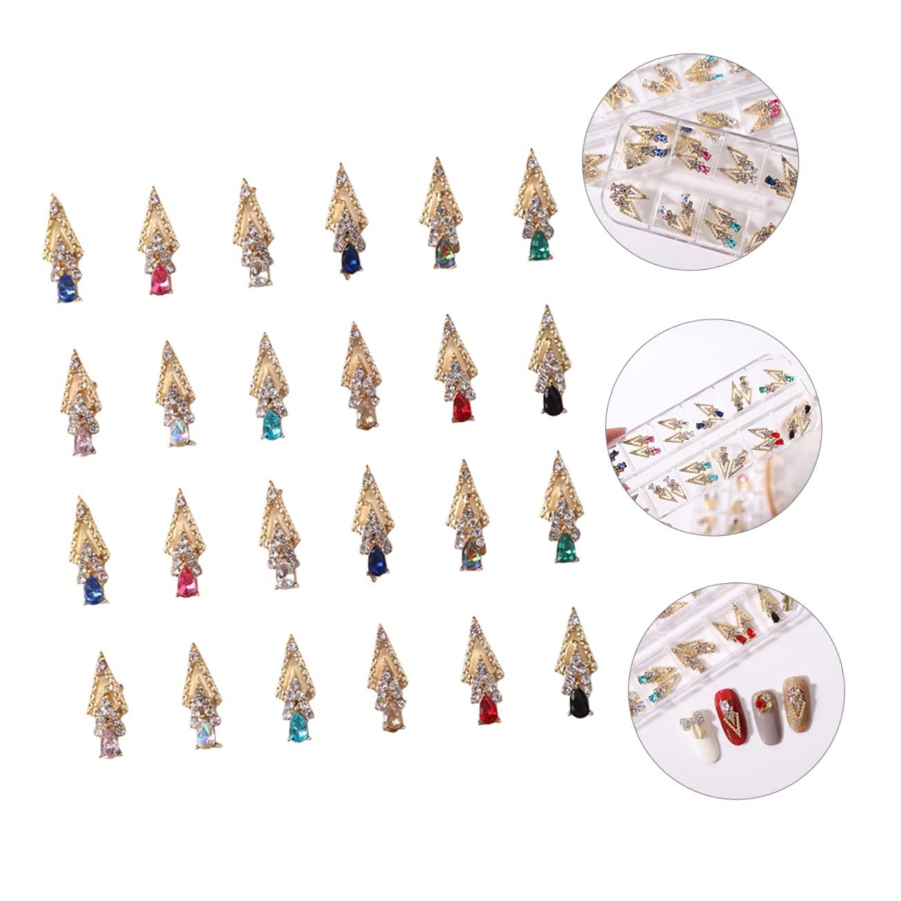 Украшение для ногтей Healvian Стрелы из сплава 48 шт., стразы из хрусталя, фото №8