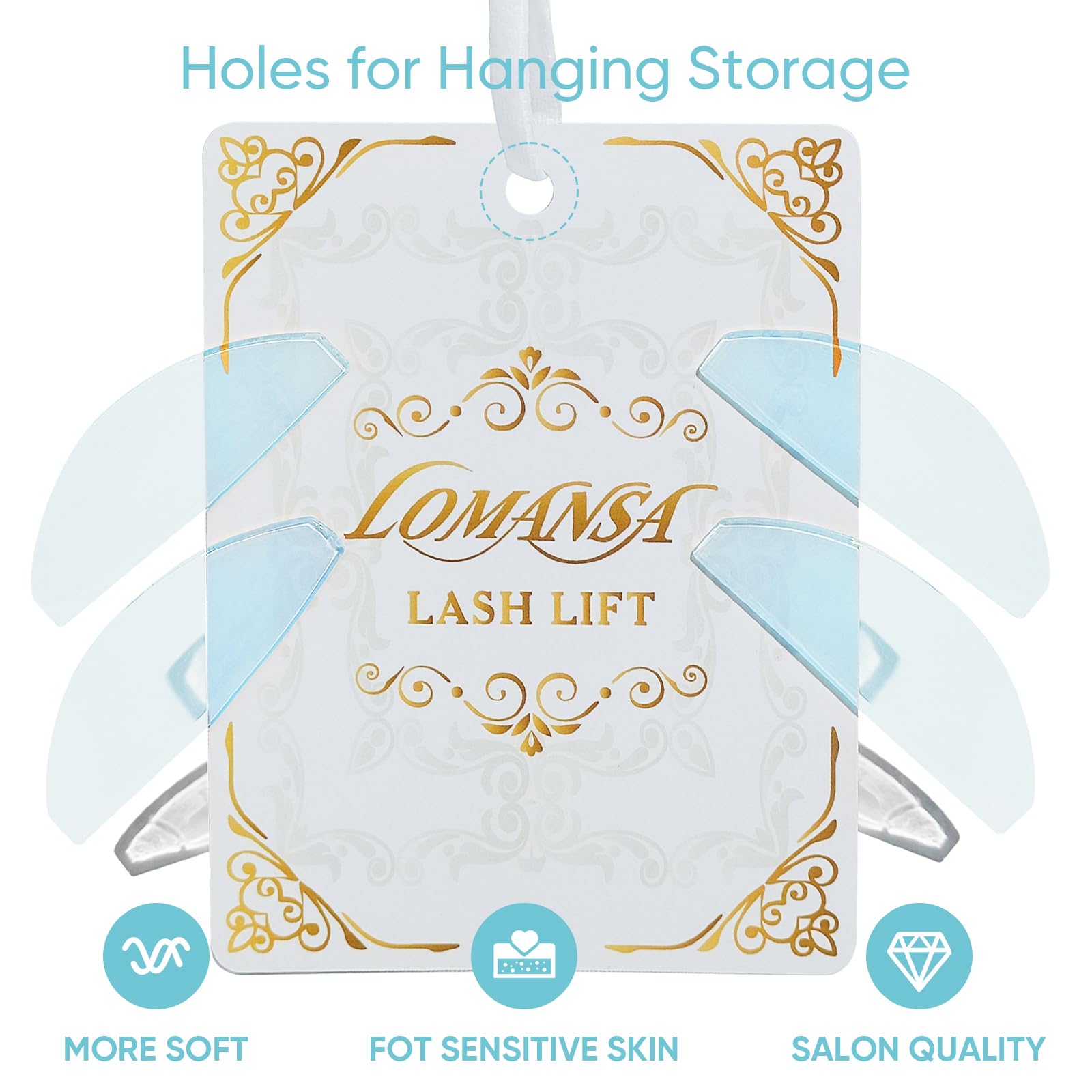 Підкладки Lomansa Eyelash Lifting Pads для завивки вій ультратонкі та липкі багаторазові сині, фото №5