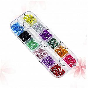 Стрази для нігтів Ipetboom 2000 штук 12 кольорів Блискучі різнокольорові наклейки - Фото 1