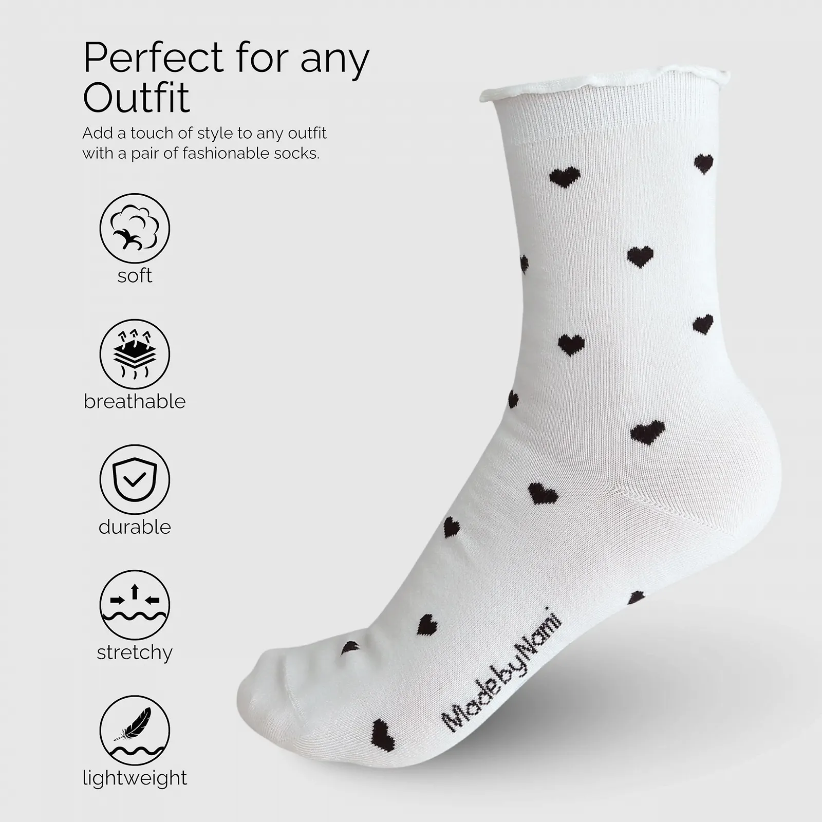 Шкарпетки тенісні Made by Nami 35-40, фото №3