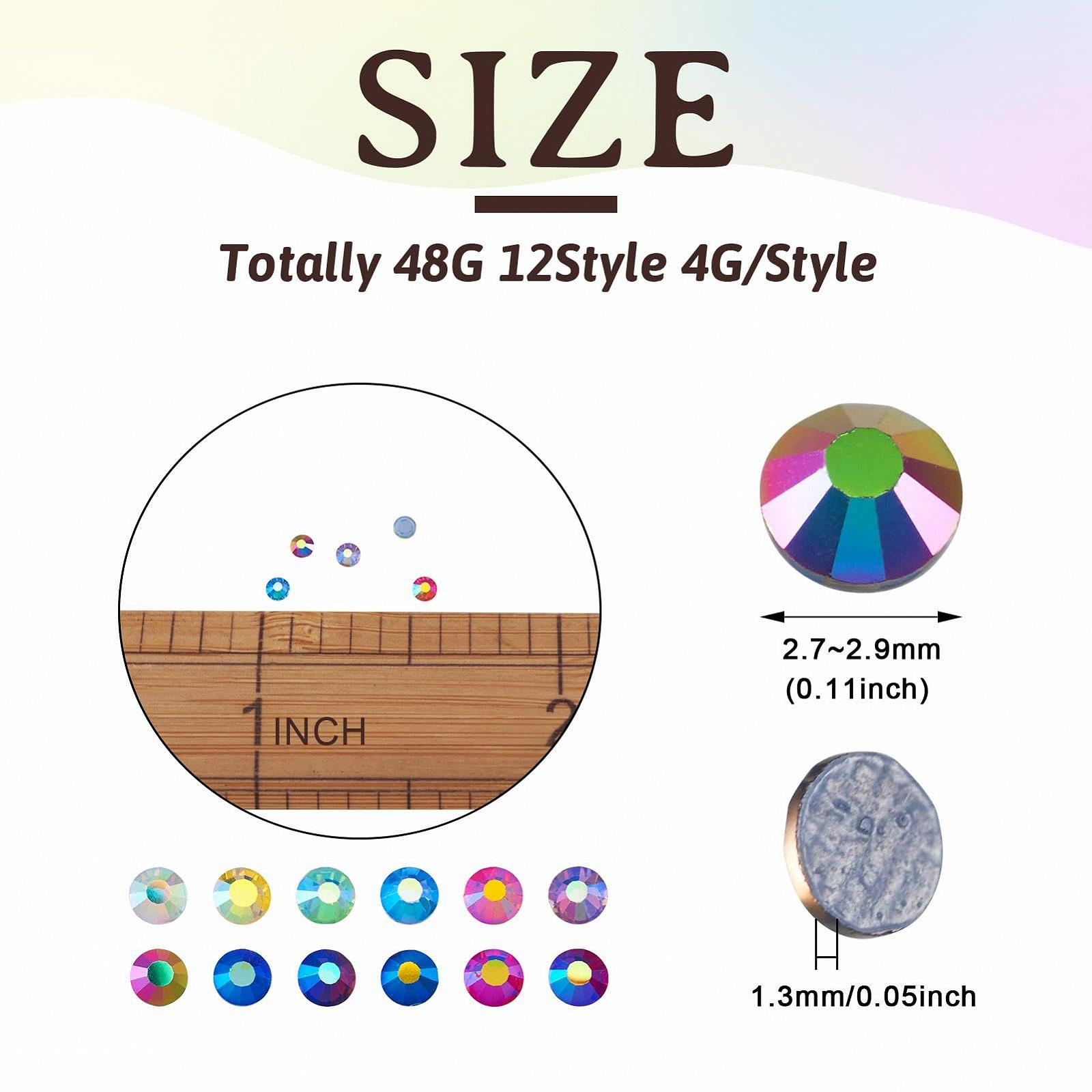 Стразы Стеклянные Beadthoven AB цвета 12 цветов, фото №5