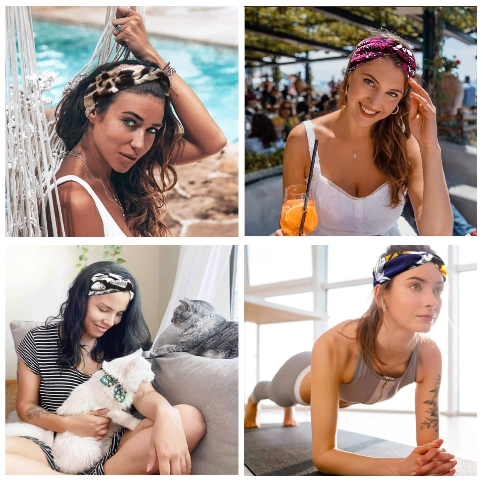 Пов'язка на голову широка еластична м'яка літня в стилі бохо, фото №5 Пов'язка на голову широка еластична м'яка літня в стилі бохо, фото №5