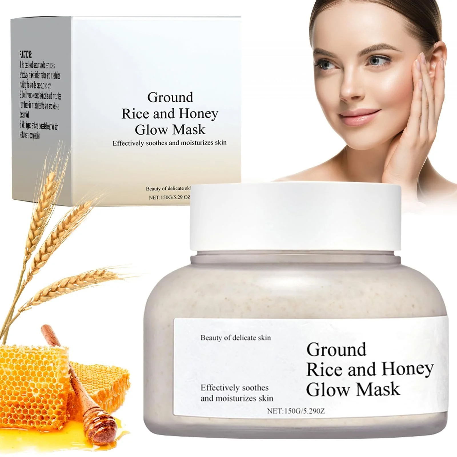 Маска для обличчя Рисова Краса, Рисова та Медова для Всіх Типів Шкіри, 150 г, фото №1 Маска для обличчя Рисова Краса, Рисова та Медова для Всіх Типів Шкіри, 150 г, фото №1