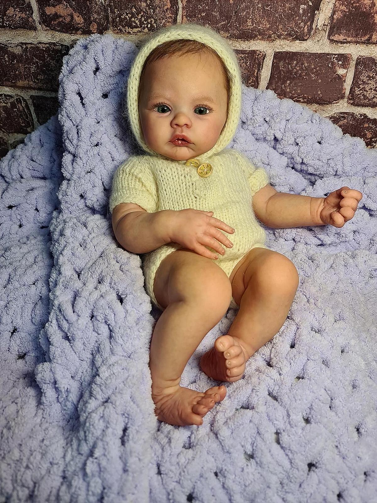 Кукла Zero pam Reborn Baby Girl 48 см Силиконовая Кукла Младенец с волосами, фото №4
