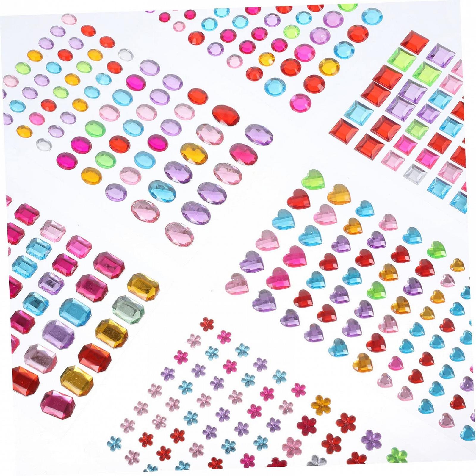 Самоклеющиеся кристаллы для лица 12 листов, блестящие камни для рукоделия, стразы для макияжа и украшений для мобильных телефонов, скрапбуков и творческих проектов, фото №6