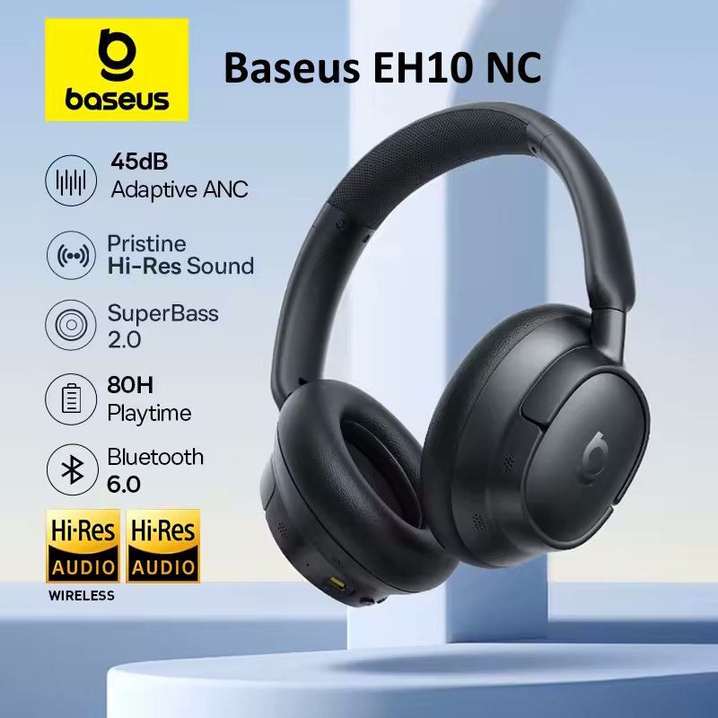 Навушники Baseus EH10 NC ANC LDAC Hi-Res 45dB BT6.0 Black, фото №1