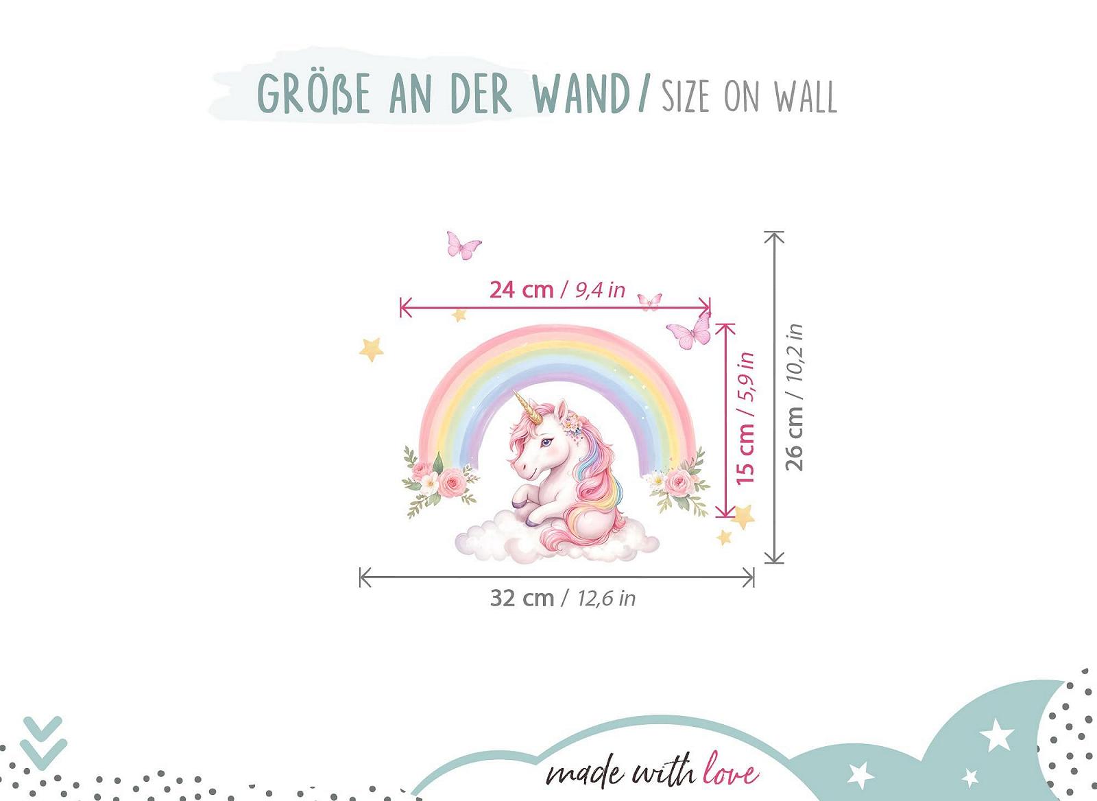 Наклейка на дверь Little Deco Радуга и единорог DL5128 без имени, фото №3